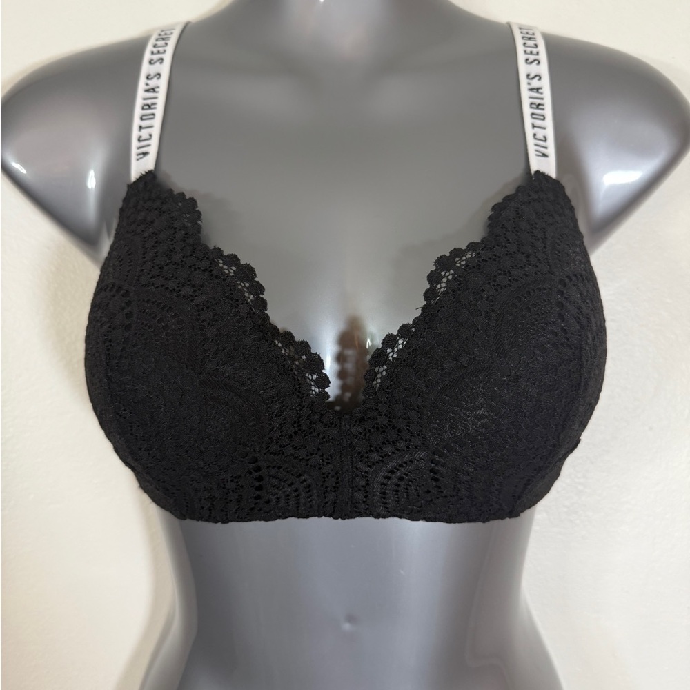 Victoria's Secret Black Lace Bra Size 32D SKU0139 - Picture 2 of 10